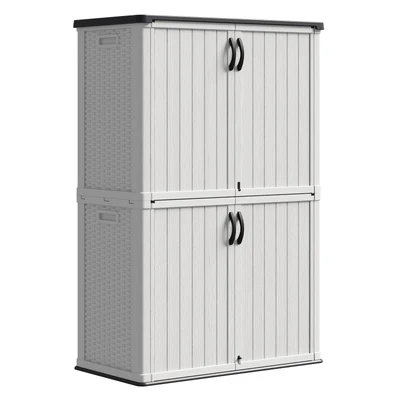 Waterproof outdoor storage cabinet — powder-coated steel organization unit